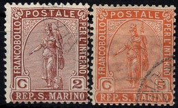 1899 San Marino, Statua Della Libertà, Serie Completa Usata9 - Usados