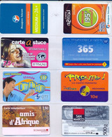 FRANCE  Prepaid : 8 DIFFERENT CARDS AS PICTURED ( Lot 2 ) USED - Mobicartes (GSM/SIM)