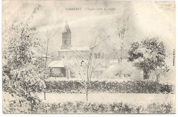 L100H538 - Gabarret - L'Eglise (effet De Neige) - Carte Précurseur - Gabarret