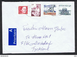 SWEDEN: 1993 COUVERT WITH 4 VALUES (918 + 1633 + 1729 + 1737) - TO GERMANY - Covers & Documents