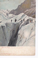 Suisse, La Mer De Glace, Traversée D'une Crevasse. - Alpinismus, Bergsteigen