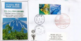 Japonese Natural Landscapes (Greetings) 2021, Letter From Tokyo Sent To Andorra,with Arrival Postmark & Covid-19 Sticker - Covers & Documents
