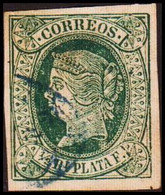 1864. SPANISH WESTINDIES. Isabella II ½ R PLATA F White Paper.  (Michel 14a) - JF413839 - Otros & Sin Clasificación