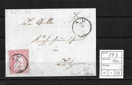 1854-1862 Helvetia (ungezähnt)  Faltbrief AU / SG Fingerhutstempel Nach Luzern    ►SBK-24B3 / Bahnpoststempel◄ - Briefe U. Dokumente