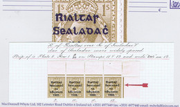 Ireland 1922 Thom Rialtas Blue-black Ovpt 1s Bistre-brown Var. Wide Sealadac Of Row 1/12, Plate 8 - Sonstige & Ohne Zuordnung