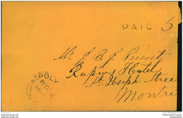 1866, Envelope Sent From ST. POLYCARPE Via Coteau Station Addressed To Montreal. ""PAID 3"" Mark, Envelope A Little Shor - Other & Unclassified