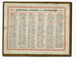 Calendrier 12.5 X 10 Cm - 1911 " Almanach Des Postes Et Des Télégraphes - Formato Piccolo : 1901-20