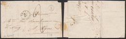 Précurseur - LAC Datée De Bauffe çàd Boite Rurale "X" (1844) + Cachet T18 "Lens", Port 2 Décimes > Mons - 1830-1849 (Belgio Indipendente)