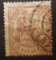 ESPANA ESPAGNE SPAIN 1874, Regence ,  Yvert No 145 , 25c Brun Jaune  Obl Tb - Oblitérés