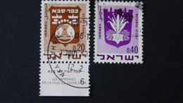 Israel - 1969 - Mi:IL 446,487 Sn:IL 389B,391, Yt:IL 382B,384 O - Look Scan - Gebraucht (mit Tabs)