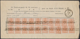 N°28 X20 Sur "Bulletin Caisse Générale D'épargne Et De Retraite" Obl Simple Cercle "Celles" (1884) - Postkantoorfolders