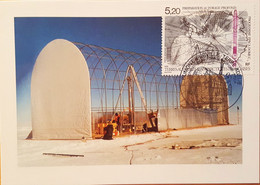 Carte Postale Terre Adélie Forage Profond à Dome C. Avec Timbre Dome C. Cachet Postal Illustré 1/1/1998 - Altri & Non Classificati