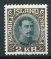 ICELAND 1931 Christian X  2  Kr.  LHM / *. Michel 166 - Unused Stamps