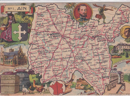 Cpsm 10x15 . GEO . Edit. BLONDEL LA ROUGERY . Illust. PINCHON. AIN (01) - Maps