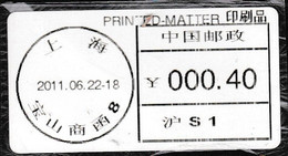 CHINA  CHINE CINA SHANGHAI  S1  PRINTED -MATTER METER STAMP  0.40 YUAN - Other & Unclassified
