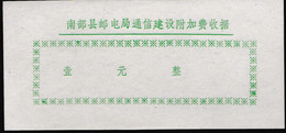 CHINA CHINE CINA  SICHUAN NANBU 637300 ADDED CHARGE LABEL (ACL)  1.0 YUAN - Autres & Non Classés