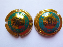 Plaque De Muselet Capsule - Champagne De Cazanove - Couronne Non Pleine Et Pleine - De Cazanove