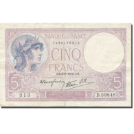 France, 5 Francs, Violet, 1937-1939, 1939-08-03, SUP, Fayette:4.4, KM:83 - 5 F 1917-1940 ''Violet''