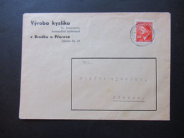 Böhmen Und Mähren 1942 Hitler Nr. 94 EF Umschlag Vyroba Kysliku Fr. Nejezchleb Komanditni Spolecnost V Brodku U Prerova - Covers & Documents