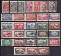 1933 - MAROC - ANNEE COMPLETE Avec POSTE AERIENNE - YVERT N°128/149 + PA 34/39 * MLH - COTE = 144.5 EUR. - Ungebraucht