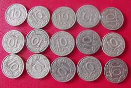 Espagne Spain Espana. Lot De 15 Pièces De 10 Diez Cent Cents 1959. Franco - 10 Céntimos