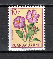 RUANDA-URUNDI   N° 177   NEUF SANS CHARNIERE   COTE 0.15€   FLEUR - Unused Stamps