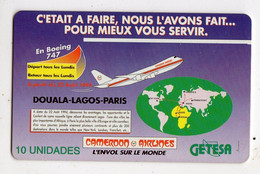 GUINEE EQUATORIALE TELECARTE GETESA REF MVCARDS EQG-14 10U CAMEROON AIRLINES - Aequatorial-Guinea