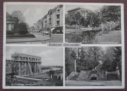 Eberswalde (Barnim) - Mehrbildkarte "Waldstadt Eberswalde" (Neue Kreuzstrasse / Forstliche Hochschule / Schiffshebewerk - Eberswalde