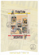 B01-311 A4 2016-15 4626 4630 BD Bande Dessinée Rare Collector Comic Tintin Et Milou Hergé BEL First Day Sheet FDS 2014 - 2011-2014