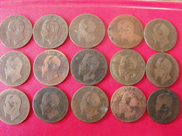 Italie Italia. Lot De 15 Pièces De 10 Centesimi 1863/1867. Vittorio Emanuele II - 1861-1878 : Victor Emmanuel II