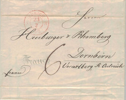 Bath Zürich 1846 > Herburger & Rhomberg Dornbirn - Franco-Stempel Rötelvermerk 6 [Textilfabrik] - ...-1850 Vorphilatelie