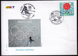 Croatia Zagreb 1998 / Olympic Games Nagano / Alpine Skiing / Philatelic Exhibition / FDC - Hiver 1998: Nagano