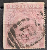 GREAT BRITAIN 1867 - Canceled - Sc# 57 - 5sh - Damaged On Left Lower Edge - Used Stamps
