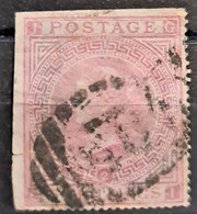 GREAT BRITAIN 1867 - Canceled - Sc# 57 - 5sh - Damaged On Left Lower Edge - Gebruikt