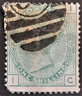 GREAT BRITAIN 1873 - Canceled - Sc# 64, Plate 12 - 1sh - Used Stamps