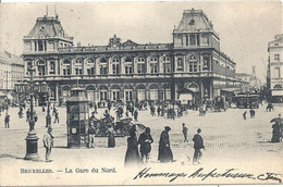 02 - 2021 - BELGIQUE - BRUXELLES - GARES - Gare Du Nord -  Belle Animation - Nahverkehr, Oberirdisch