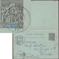 Océanie Française 1896. Entier Postal Avec Réponse Payée, De Papeete à Trieste - Covers & Documents