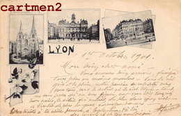 LYON BELLE CPA 1900 : PLACE DES JACOBINS EGLISE SAINT-NIZIER CACHET ADRIEN GAILLAUD BOURG-EN-BRESSE AIN - Lyon 1