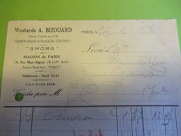 Bon De Livraison/ Moutarde  A. BIZOUARD/ Amora/19 Rue Marc Séguin/ Paris/1927     FACT431 - Food
