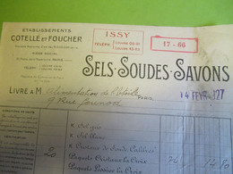 Bon De Livraison/ Produit D'Entretien/Cotelle Et Foucher/Sels Soudes Savons/Place Madeleine/Paris/1927     FACT433 - Perfumería & Droguería