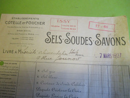 Bon De Livraison/ Produit D'Entretien/Cotelle Et Foucher/Sels Soudes Savons/Place Madeleine/Paris/1927     FACT434 - Perfumería & Droguería