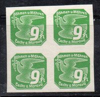 QUT - REICH BOEMIA MORAVIA 1939, GIORNALI Quartina  9 Heller **  Nuova - Unused Stamps