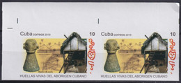 2019.225 CUBA MNH 2019 IMPERFORATED PROOF 10c INDIAN ARCHEOLOGY HUELLAS ABORIGEN. - Non Dentelés, épreuves & Variétés