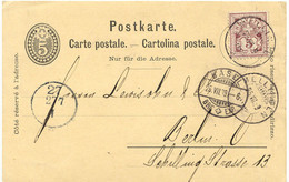 SCHWEIZ "MELLINGEN" Seltene K2 1889 2 X Abgeschlagen + Steg-K2 "BASEL BRF.EXP." - Covers & Documents