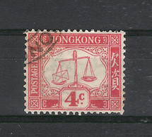 HONG KONG  /  Y. & T.  N° 3  ( Timbre-taxe ) /  4 CENTS  Rouge - Segnatasse