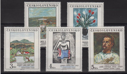 Tchecoslovaquie - N°2744 à 2748 - Tableaux - Cote 25€ - ** Neufs Sans Charniere - Unused Stamps