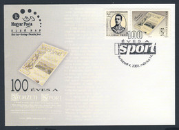 Hungary Ungarn 2003 FDC - Mi 4768 SG 4657 - Cent. Sport Magazine "Nemzeti Sport" - Titel Page / Titelseite, Sportzeitung - Lettres & Documents