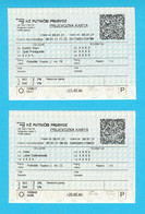 CROATIA RAILWAYS Ticket (2. Pcs.) * Train Billet Biglieto Billete Tren Treno Zug Chemin De Fer Eisenbah Croacia Croazia - Zonder Classificatie
