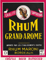 ***  ETIQUETTE RHUM ****  RHUM  Grand Arôme Rhum Maroni Bordeaux -  100cl - Rhum