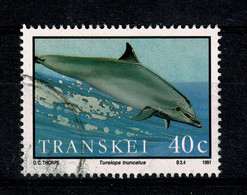Ref 1463  - Transkei 1991 40c - Used Stamp SG 266 - Bottle Nosed Dolphin - Aquatic Animal Theme - Transkei